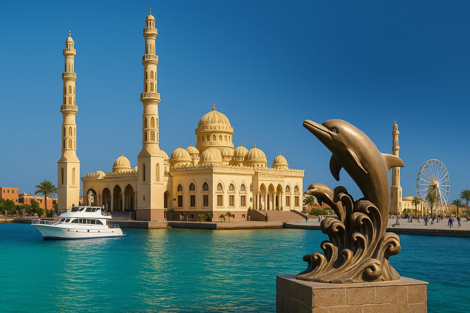 Panoramablick auf Hurghada bei der Stadtrundfahrt